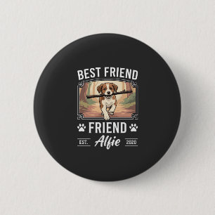 Badge Rond 5 Cm Meilleur ami Alfie amoureux des chiens