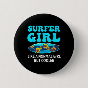 Badge Rond 5 Cm Meilleur art de surf pour filles femmes plage surf