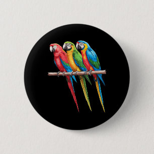 Badge Rond 5 Cm Meilleur Art Parrot Pour Hommes Femmes Enfants Par