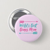 Badge Rond 5 Cm Meilleur Bonus Maman du monde (Devant & derrière)