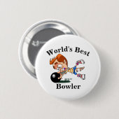 Badge Rond 5 Cm Meilleur Bowler du monde (Devant & derrière)