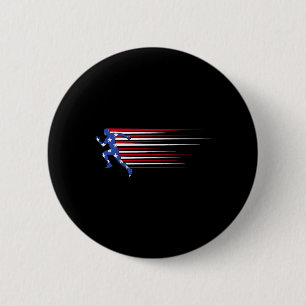 Badge Rond 5 Cm Meilleur cadeau équipe athlétisme drapeau américai