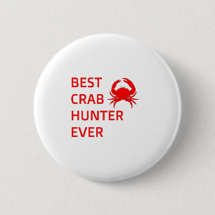 Badge Rond 5 Cm Meilleur chasseur de crabes à la recherche de crab