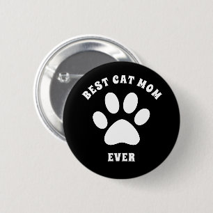 Badge Rond 5 Cm Meilleur Chat Maman Jour Texte Personnalisé
