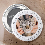 Badge Rond 5 Cm Meilleur Chat Papa Élégant Simple Photo Personnali<br><div class="desc">Ce design simple et classique est composé de typographie serif et d'ajouter une photo personnalisée.</div>
