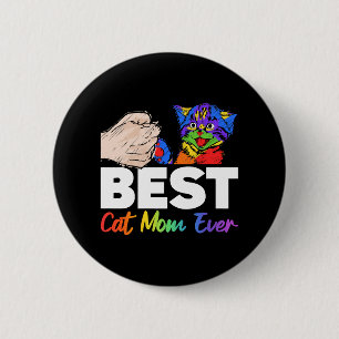 Badge Rond 5 Cm Meilleur Chat Papa Jamais Colorful Arc-en-ciel fêt