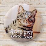 Badge Rond 5 Cm Meilleur Chat Papa Jamais Moderne Personnalisé Pho<br><div class="desc">Ce design simple et classique est composé de typographie serif et d'ajouter une photo personnalisée</div>