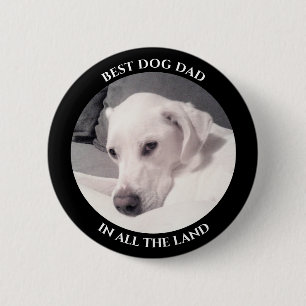 Badge Rond 5 Cm Meilleur Chien Papa Photo Cute White Chien Chien N