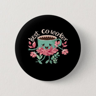 Badge Rond 5 Cm Meilleur Co-Worker, Cadeau Collègue, Cadeau Cowork