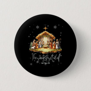 Badge Rond 5 Cm Meilleur Cool de Noël Jésus scène de la Nativité C