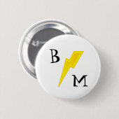 Badge Rond 5 Cm Meilleur Éclair Homme Pin (Devant & derrière)