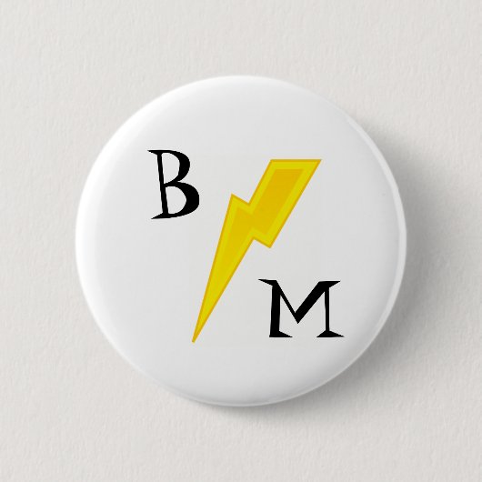 Badge Rond 5 Cm Meilleur Éclair Homme Pin (Devant)