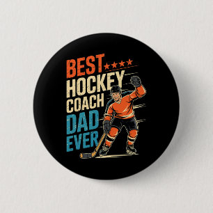 Badge Rond 5 Cm Meilleur entraîneur de hockey Papa Incroyable Fête