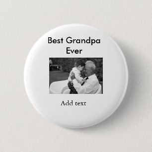 Badge Rond 5 Cm Meilleur grand-père jamais ajouter photo nom class
