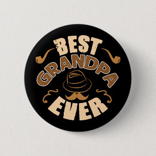 Badge Rond 5 Cm Meilleur grand-père jamais - Illustration Casquett