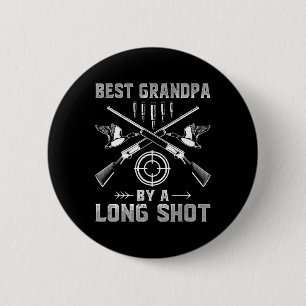 Badge Rond 5 Cm Meilleur Grand-Père Par Un Long Tir - Hommes Deer