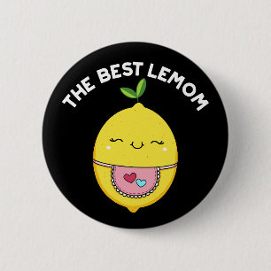 Badge Rond 5 Cm Meilleur Lemom Funny Lemon Pun Dark BG