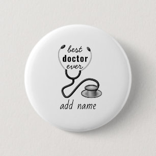 Badge Rond 5 Cm Meilleur Médecin Jamais Remerciements Médecin Merc