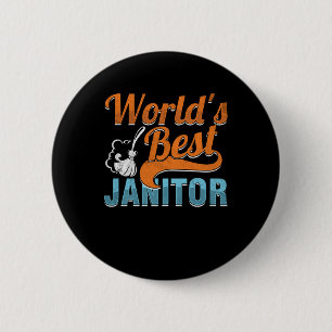 Badge Rond 5 Cm Meilleur Nettoyeur de nettoyage de Janitor Service