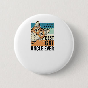 Badge Rond 5 Cm Meilleur Oncle Chat Ever Design Vintage Amateur de