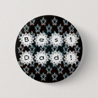 Badge Rond 5 Cm Meilleur papa avec les étoiles de néon