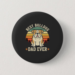 Badge Rond 5 Cm Meilleur papa bouledogue de tous les temps vecteur