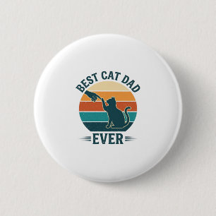 Badge Rond 5 Cm Meilleur Papa Chat Vintage Design de T-shirt pour 