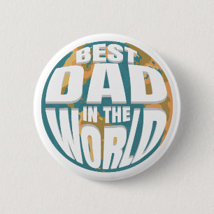 Badge Rond 5 Cm Meilleur papa dans la Fête des pères mondiale Retr