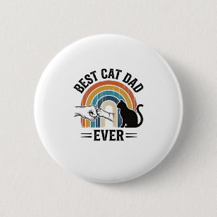 Badge Rond 5 Cm Meilleur Papa de Chat Vintage Design de Amateur de