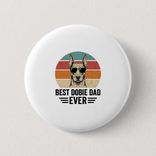 Badge Rond 5 Cm Meilleur papa Dobie vintage Doberman T-shirt_1