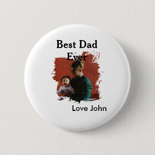 Badge Rond 5 Cm Meilleur papa du monde cadeau photo nom simple pou
