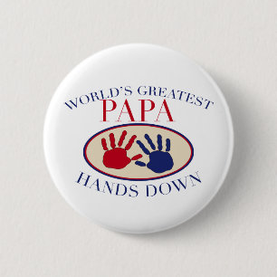 Badge Rond 5 Cm Meilleur Papa Haut la Main