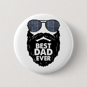 Badge Rond 5 Cm Meilleur papa jamais barbe barbu lunettes de solei