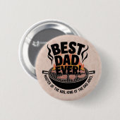 Badge Rond 5 Cm Meilleur papa jamais design barbecue - King of the (Devant & derrière)