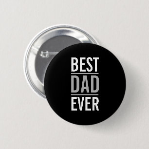 Badge Rond 5 Cm Meilleur papa jamais   Noir moderne