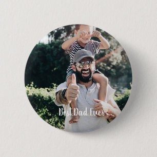 Badge Rond 5 Cm Meilleur papa Jamais photo moderne Collage