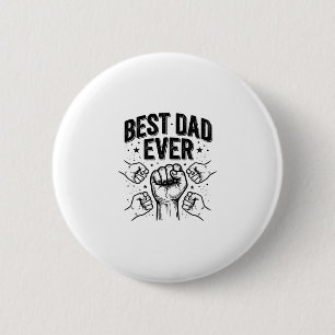 Badge Rond 5 Cm Meilleur Papa Jamais Poing Vintage Design de T-Shi