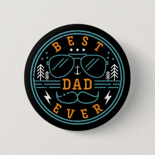 Badge Rond 5 Cm Meilleur papa Jamais Vintage Fête des pères rétro