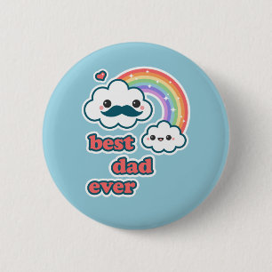 Badge Rond 5 Cm Meilleur papa mignon de nuage