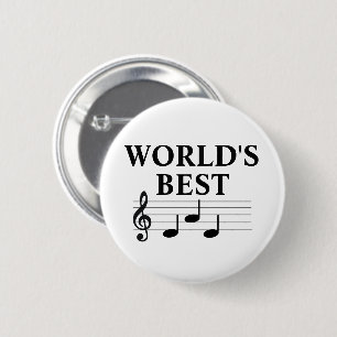 Badge Rond 5 Cm Meilleur papa musicien du monde Note de musique Tr