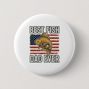 Badge Rond 5 Cm Meilleur Papa Poisson Jamais Design de T-Shirt Vin