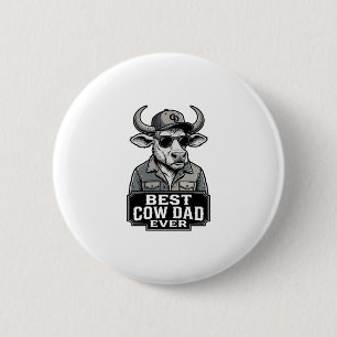 Badge Rond 5 Cm Meilleur papa vache jamais design de gravure vinta