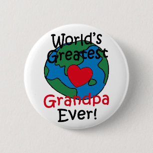 Badge Rond 5 Cm Meilleur Papy du Monde Cœur
