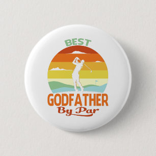 Badge Rond 5 Cm Meilleur Parrain Par Fête des pères Golf Chemise