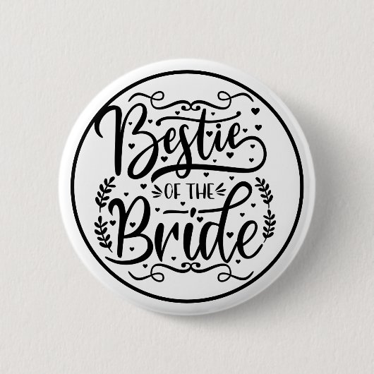 Badge Rond 5 Cm Meilleure amie de la mariée en écriture élégante  (Devant)