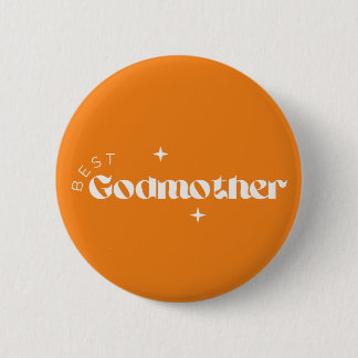 Badge Rond 5 Cm Meilleure carte de marraine (Fond moutarde)
