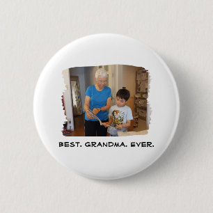 Badge Rond 5 Cm Meilleure grand-mère jamais Nana grand-parent phot