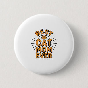 Badge Rond 5 Cm Meilleure maman de chat vintage design de gravure_