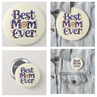Badge Rond 5 Cm Meilleure Maman de Tous les Temps Fête des Mères