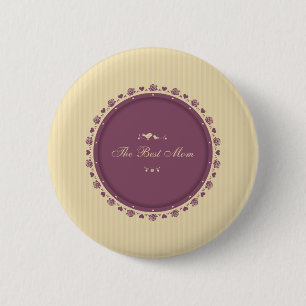 Badge Rond 5 Cm Meilleure Maman Fête Vintage des mères Bouton d'